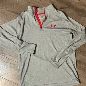 Men’s Under Armour Heather Gray and Red Pullover